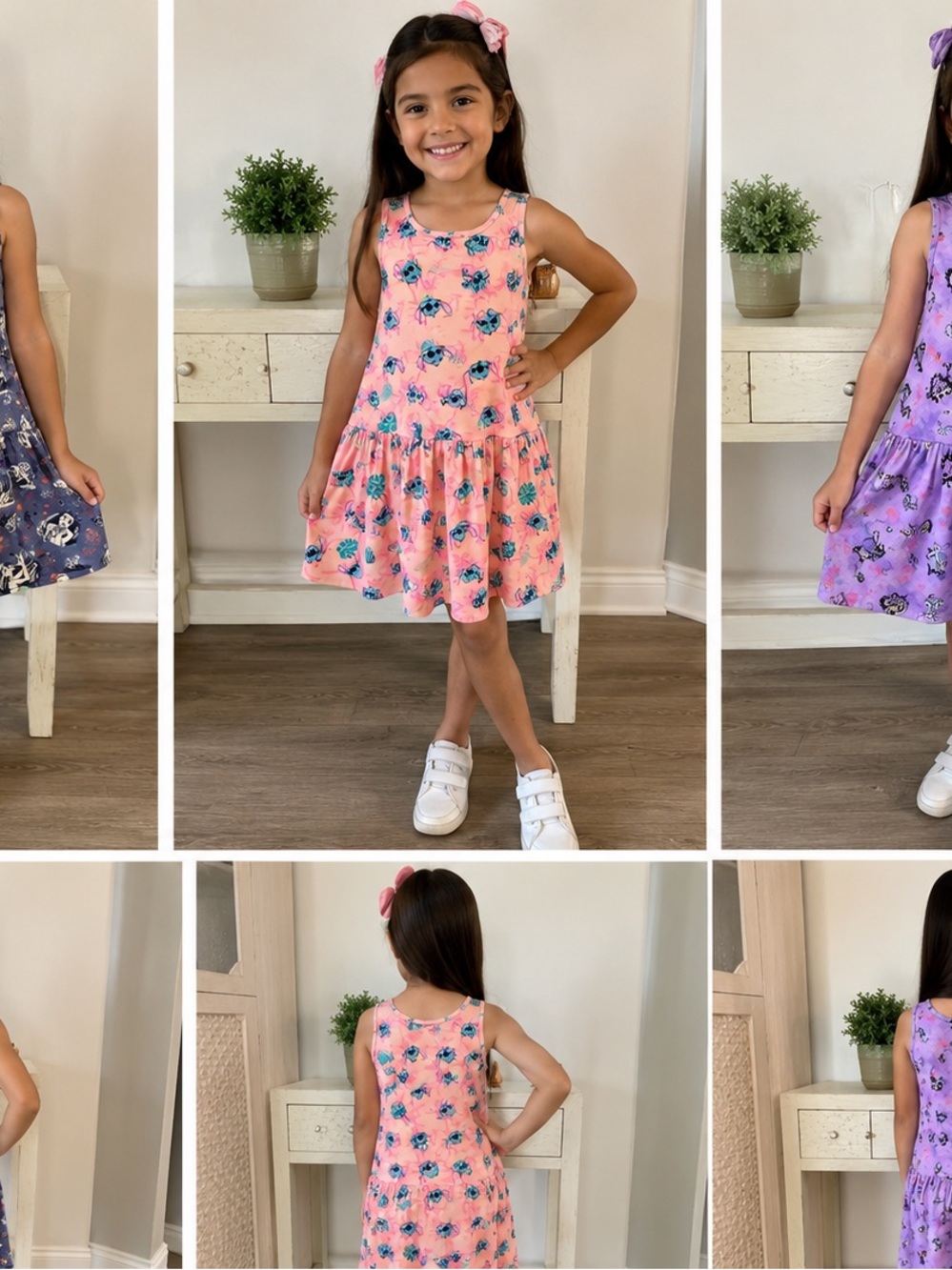 Adorable lot of 3 Disney girls sleeveless dresses in size 6/6X.